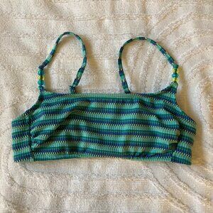 Wild Fable beaded striped bikini top